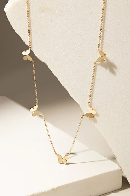 White Zircon & Butterflies Necklace