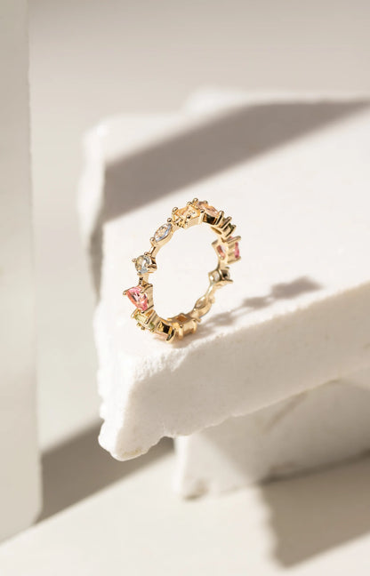 Blue Tourmaline Topaz Crystal Ring