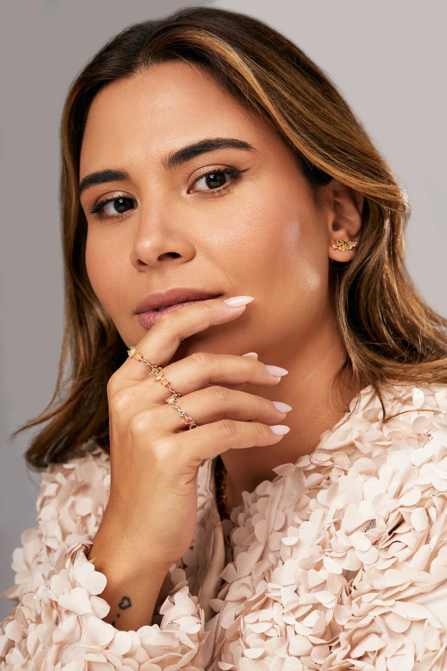 Blue Tourmaline Topaz Crystal Ring