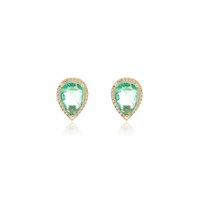 Paraiba Crystal & White Zircon Drop Earrings