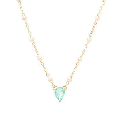 Tourmaline Fusion and Korean Peral Drop Necklace