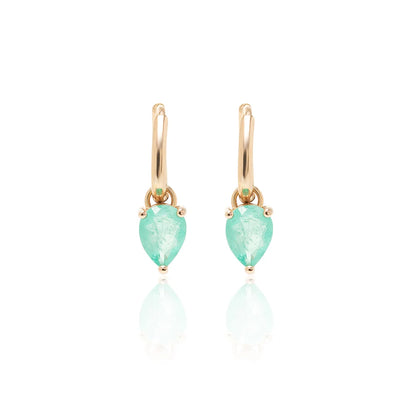 Tourmaline Fusion Hoop Earring 13MM with Drop Pendant