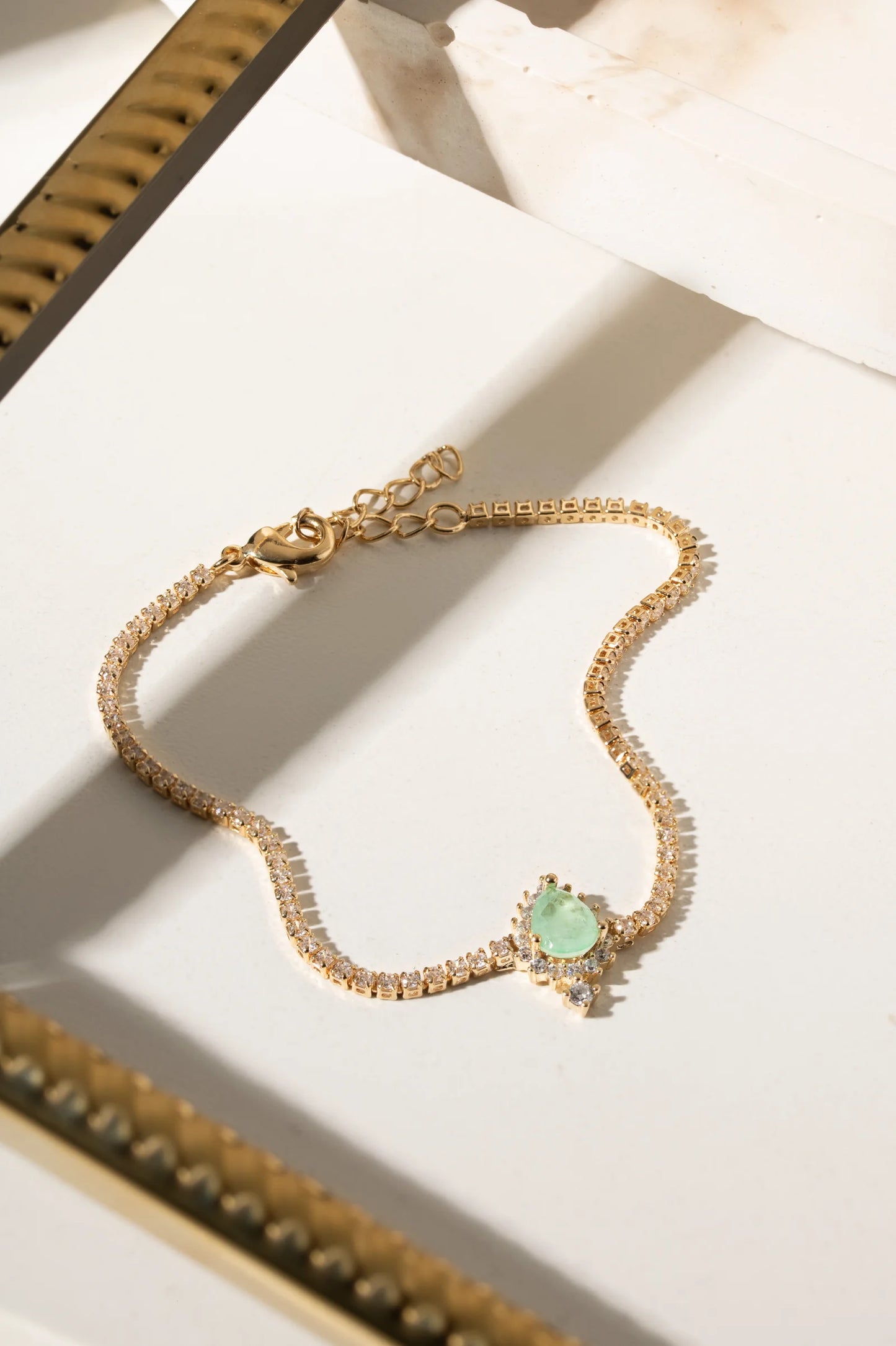 Colombian Emerald Fusion & White Zircon Bracelet