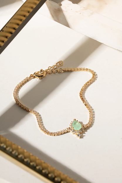 Colombian Emerald Fusion & White Zircon Bracelet