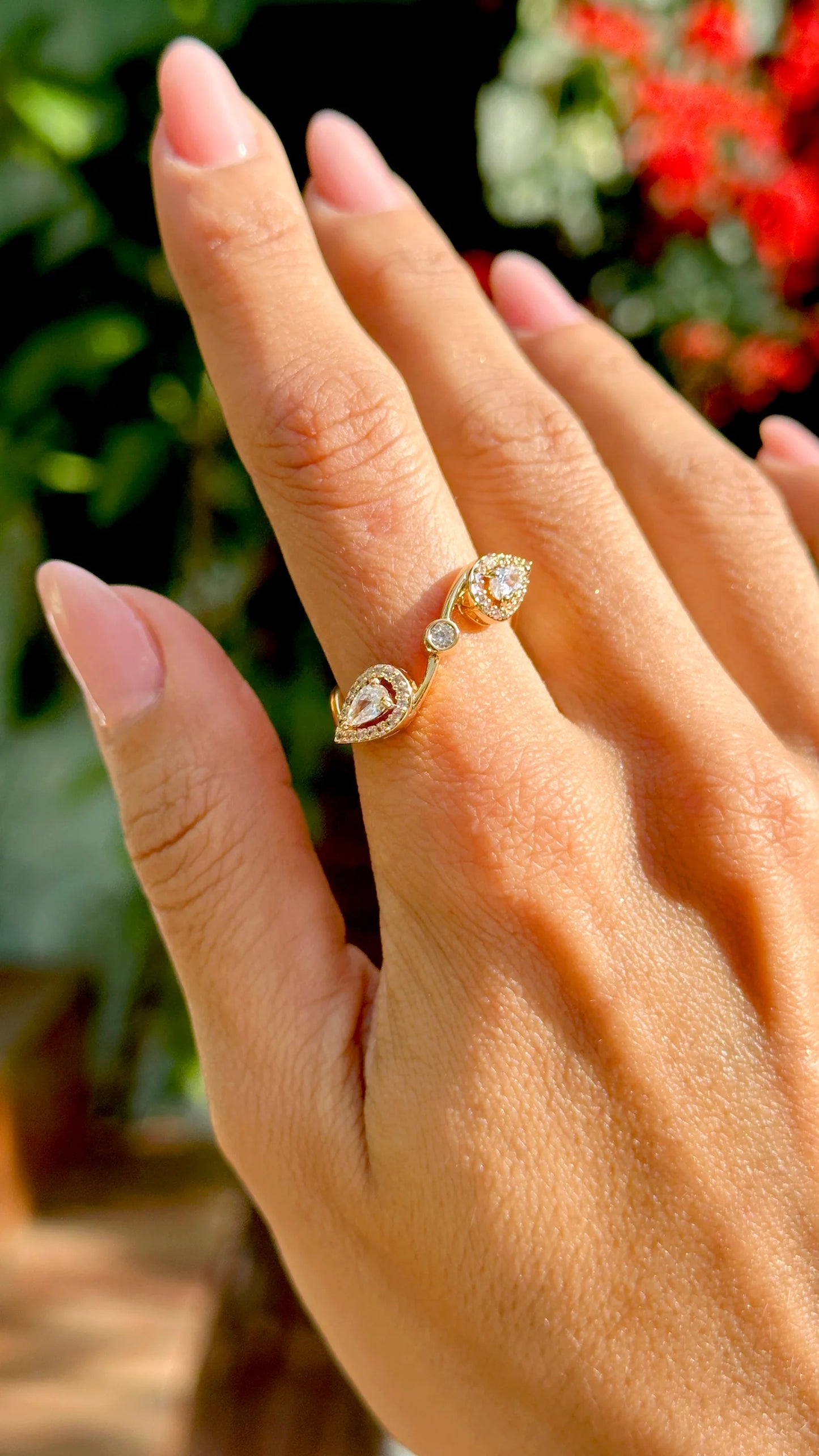 White Zircon Twisted Ring