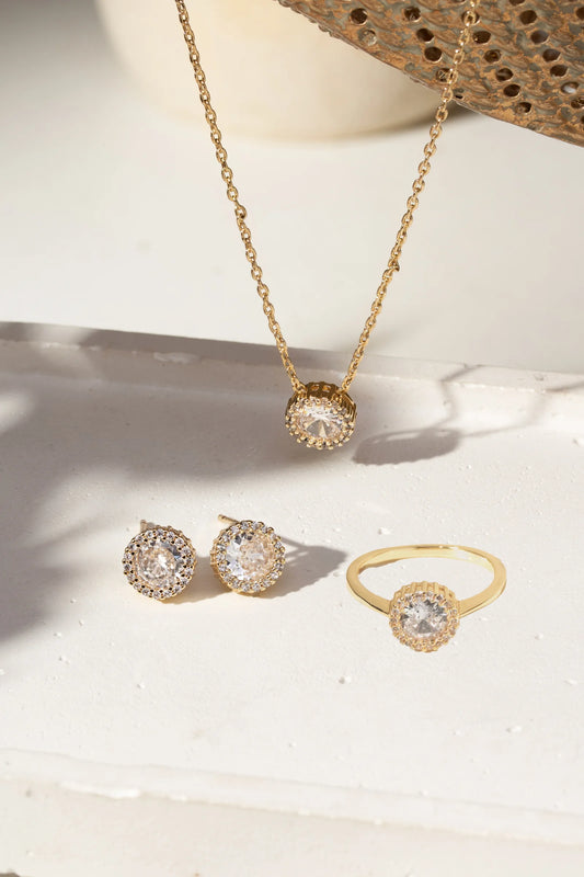 White Zircon Point of Light Necklace