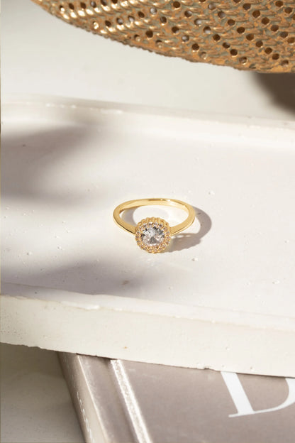 White Zircon Point of Light Ring