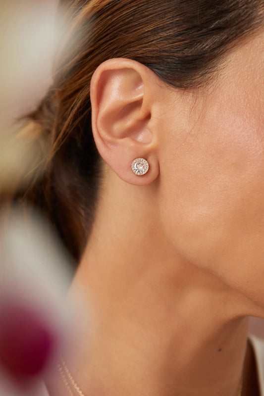 White Zircon Point of Light Earrings