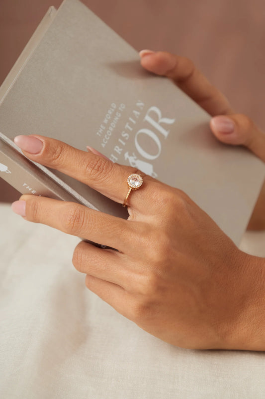 White Zircon Point of Light Ring