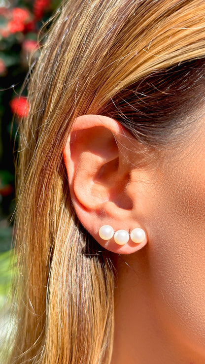 Triple Pearl Earrings