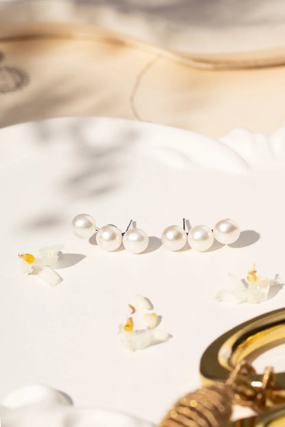 Triple Pearl Earrings