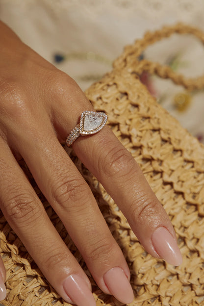 Ice Crystal & White Triangular Zircon Ring