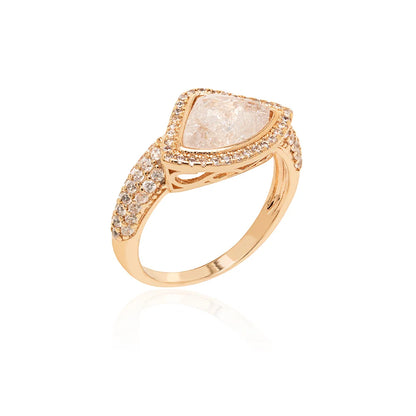 Ice Crystal & White Triangular Zircon Ring