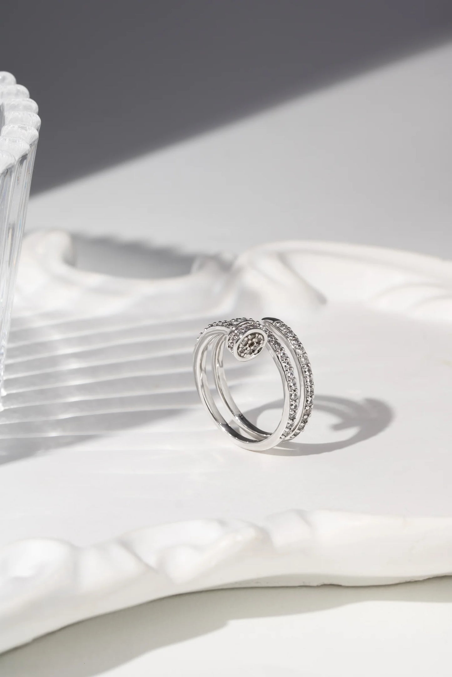 White Zircon Studded Ring