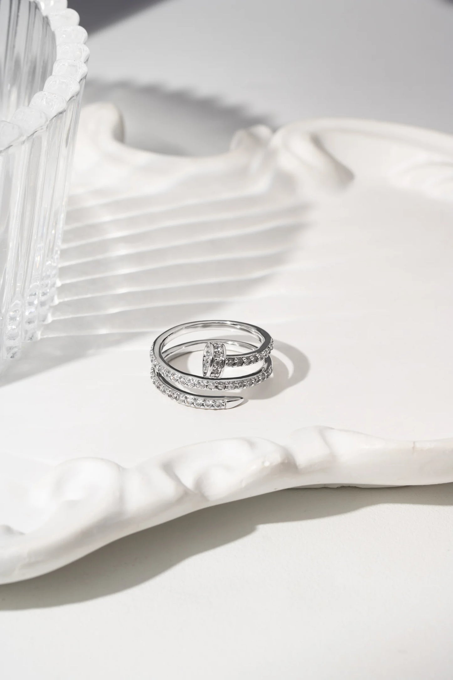 White Zircon Studded Ring