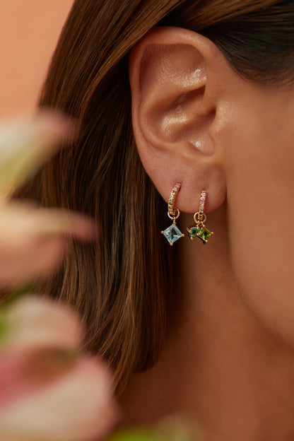 Blue Topaz/Paraiba/Peridot Crystal Earrings