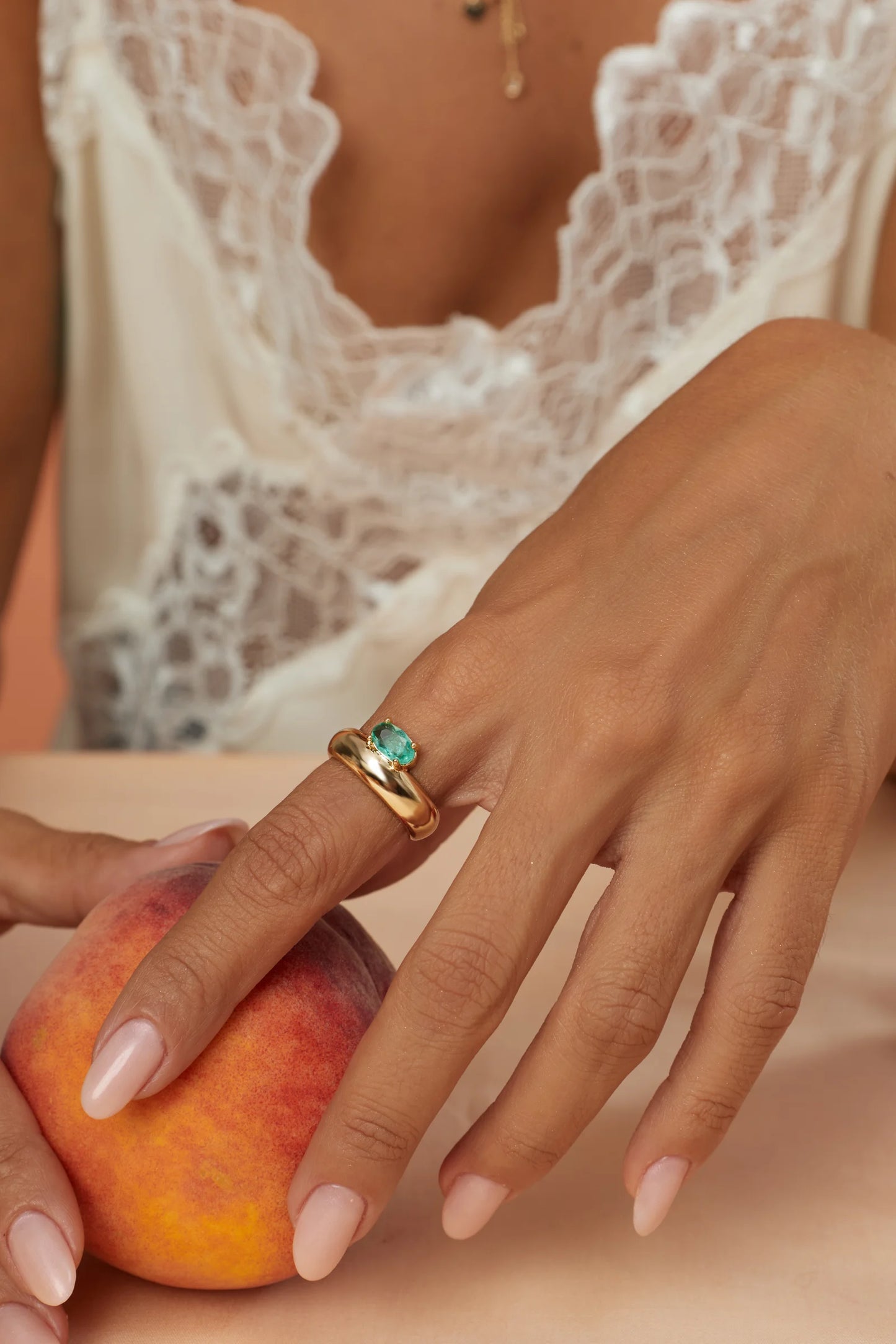 Colombian Emerald Oval Fusion Ring