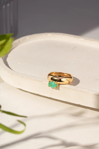 Colombian Emerald Oval Fusion Ring