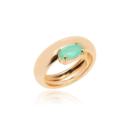 Colombian Emerald Oval Fusion Ring