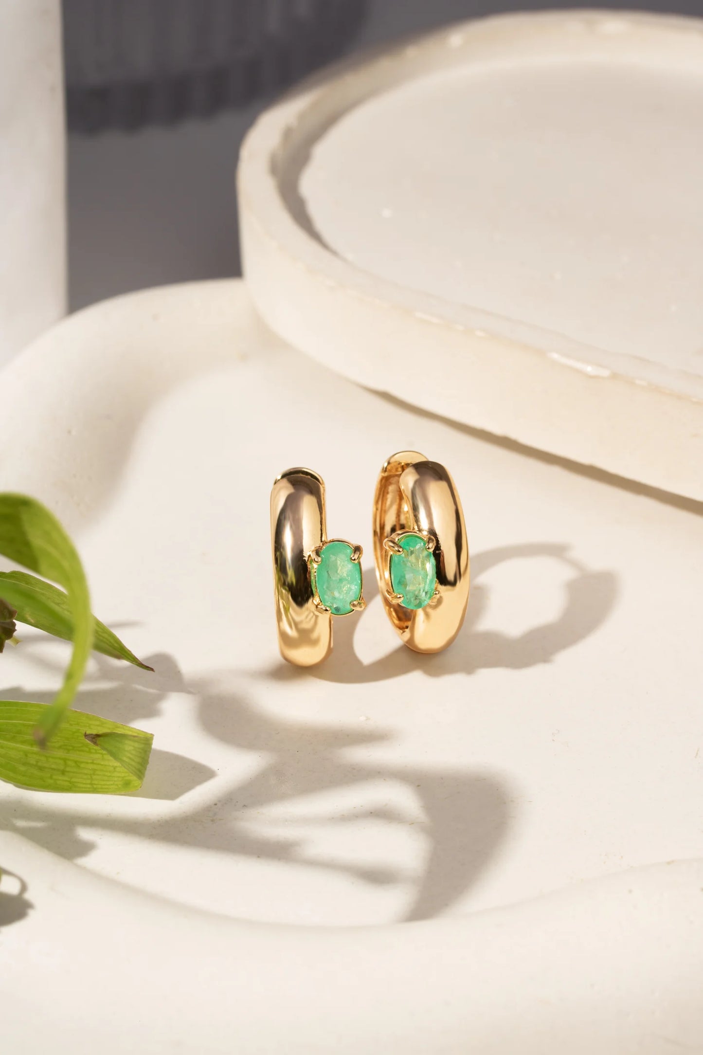Colombian Emerald Oval Fusion Earrings