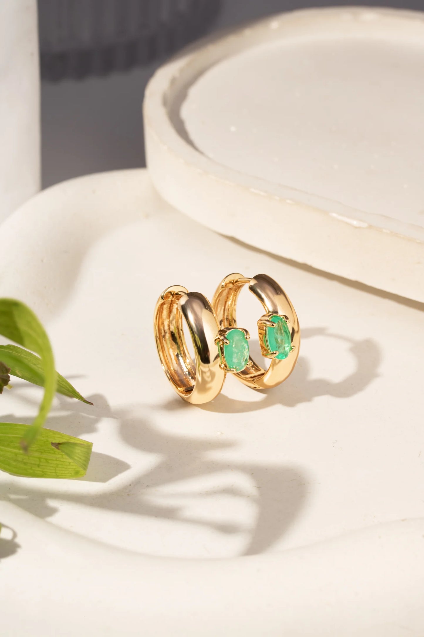 Colombian Emerald Oval Fusion Earrings