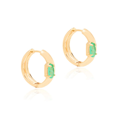 Colombian Emerald Oval Fusion Earrings