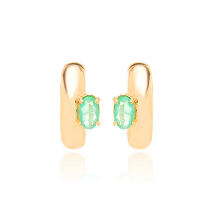 Colombian Emerald Oval Fusion Earrings