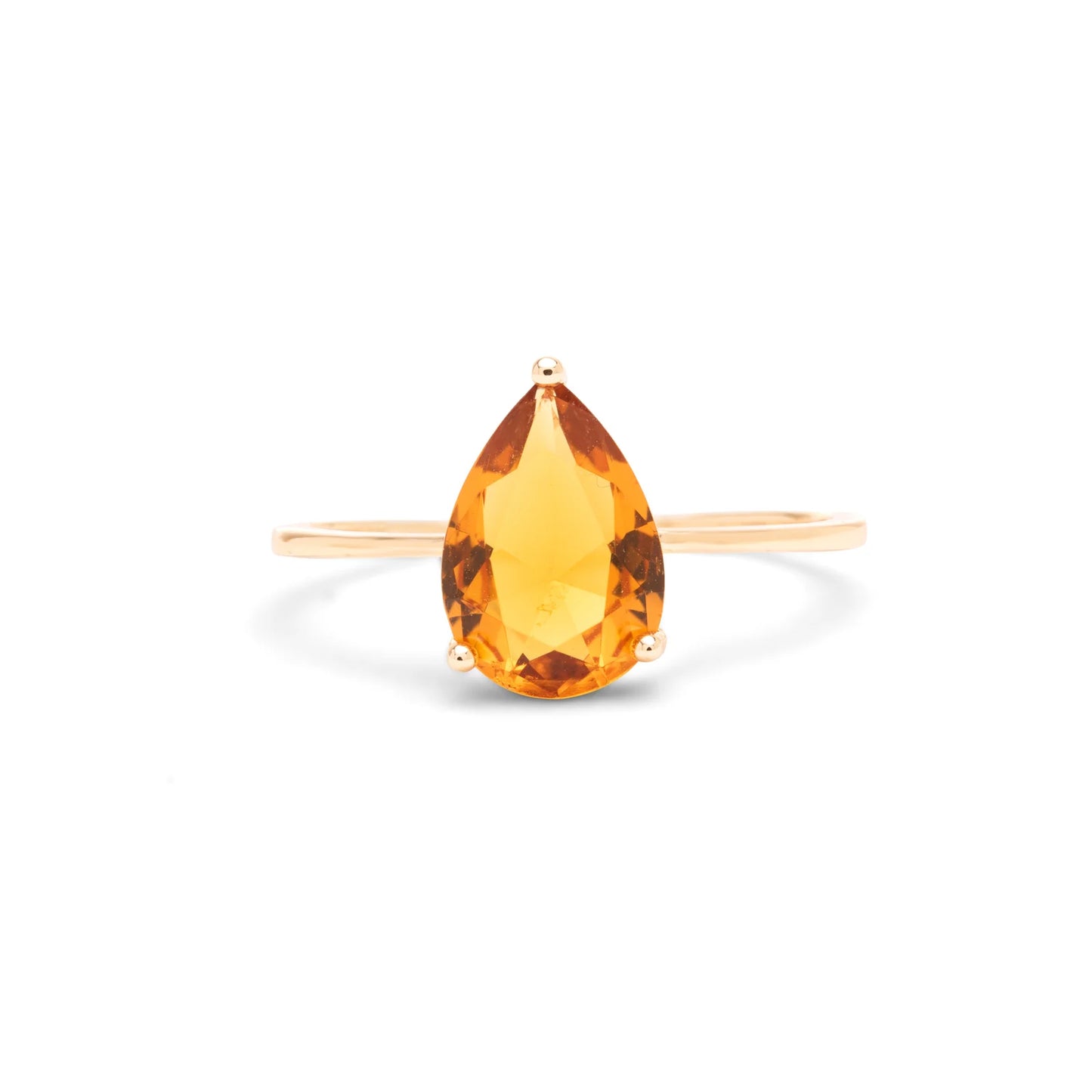 Citrine Crystal Drop Ring