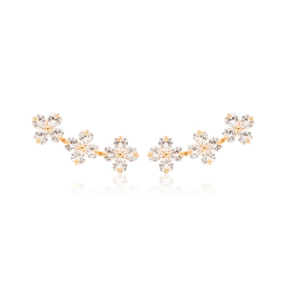 White Zircon Little Flower Earrings