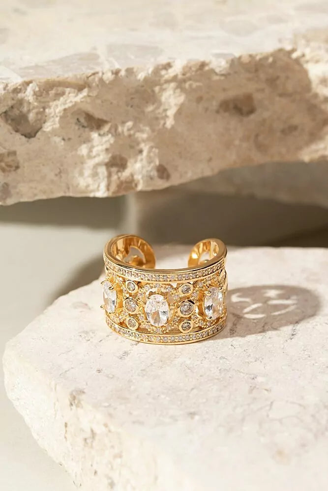 Domed Ring White Zircon Ring