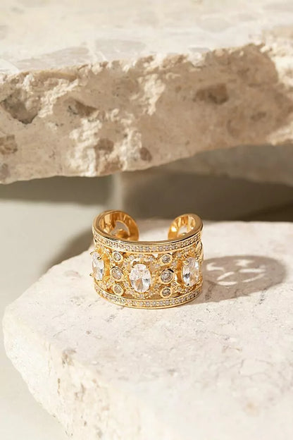 Domed Ring White Zircon Ring