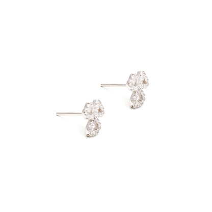 White Zircon Petals Earrings