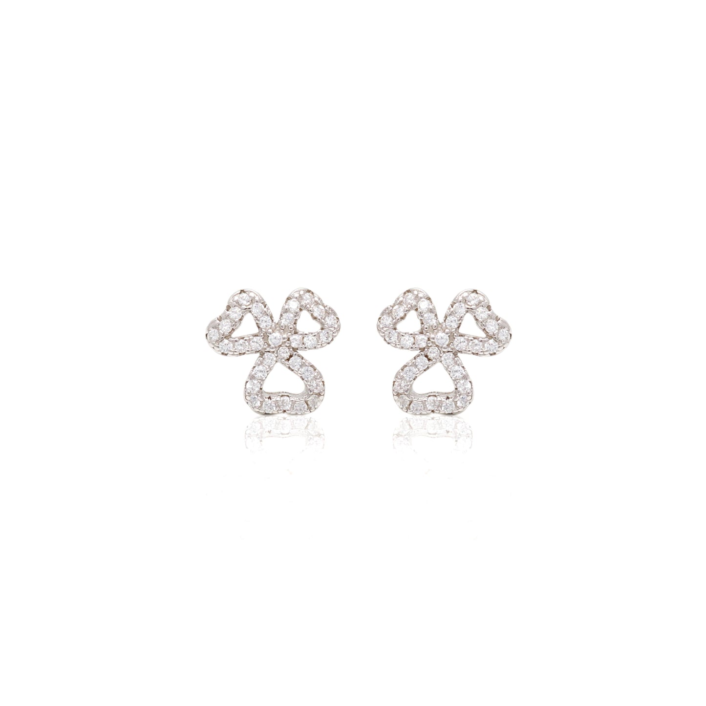 White Zircon Petals Earrings