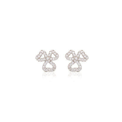 White Zircon Petals Earrings