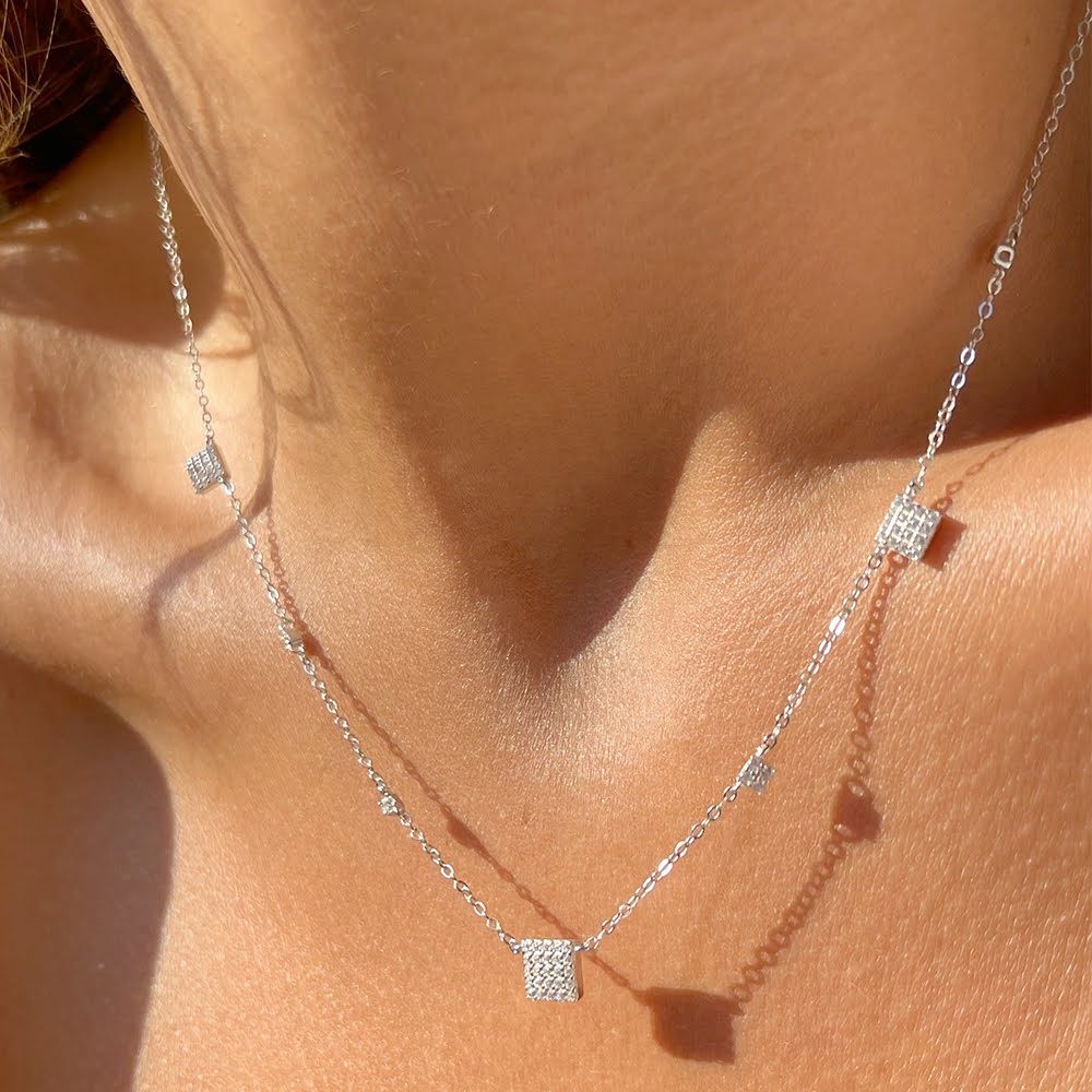 Square Zircon Necklace