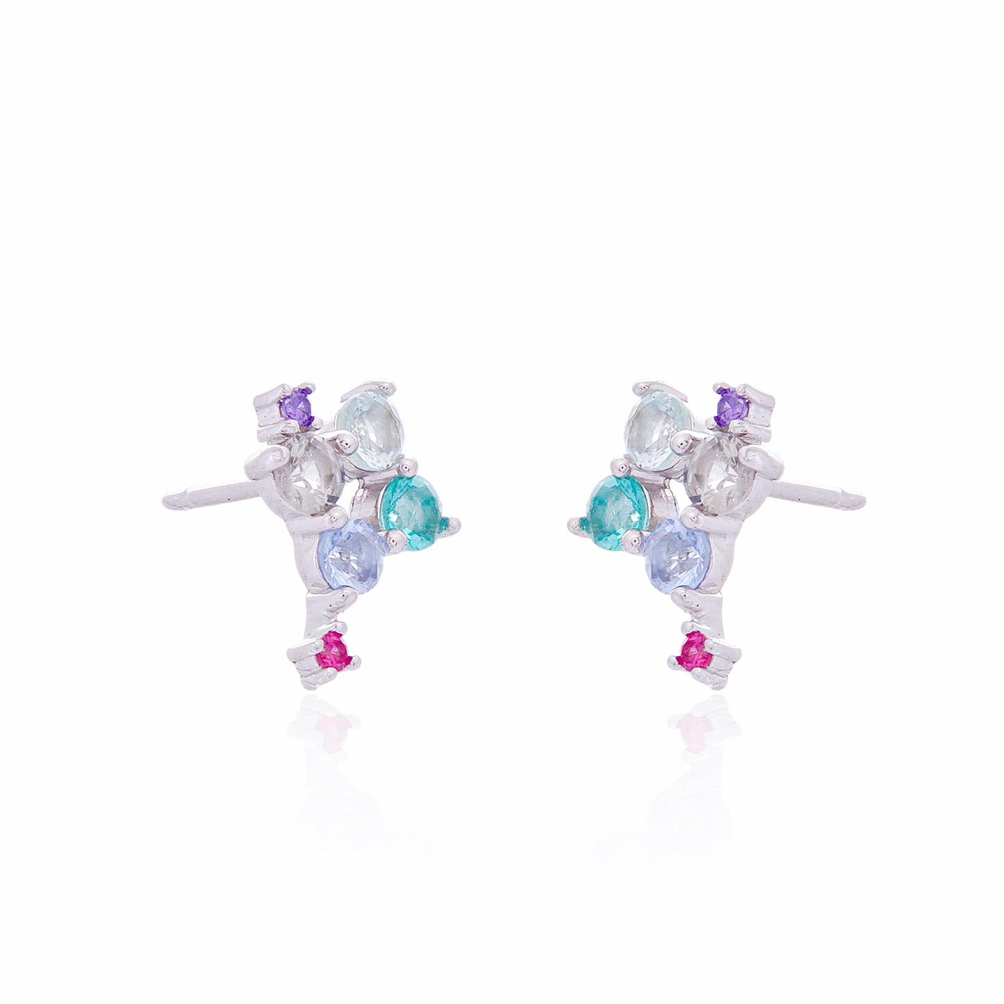 Green Amethyst/Tanzanite/Paraiba Crystal Earrings