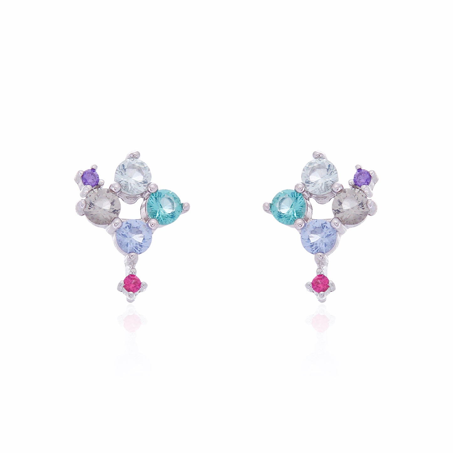 Green Amethyst/Tanzanite/Paraiba Crystal Earrings