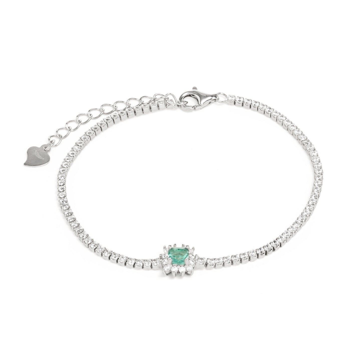 Light Paraiba Crystal and White Zircon Bracelet