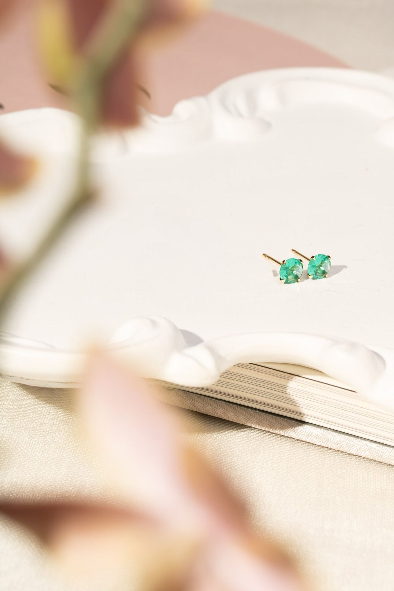 Paraiba Crystal Round Earrings 6MM
