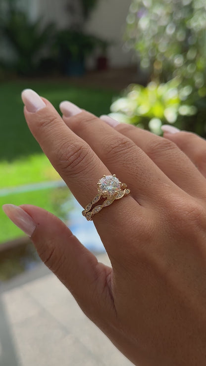 Double Crown Ring with White Zircon