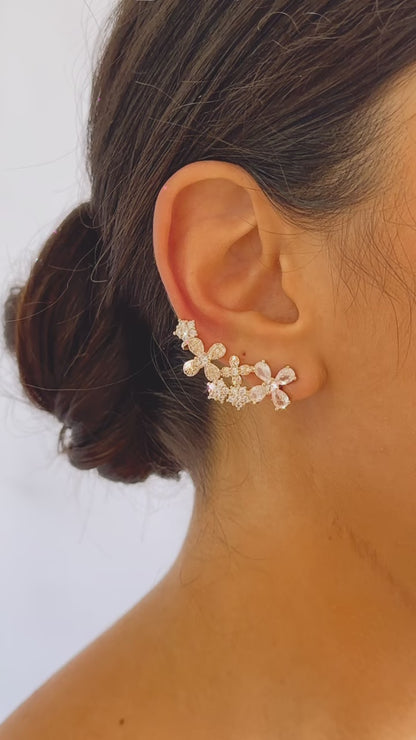 Garden White Zircon Ear Cuffs