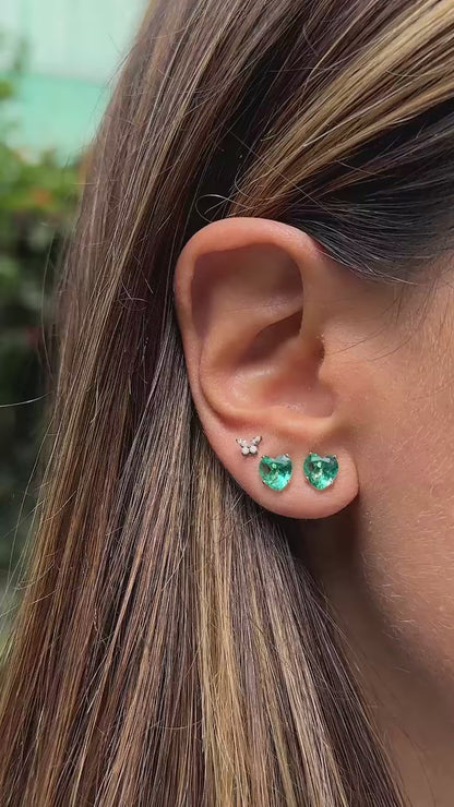 Heart Paraiba Crystal Earrings