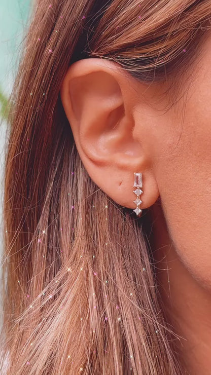 White Zircon Earrings