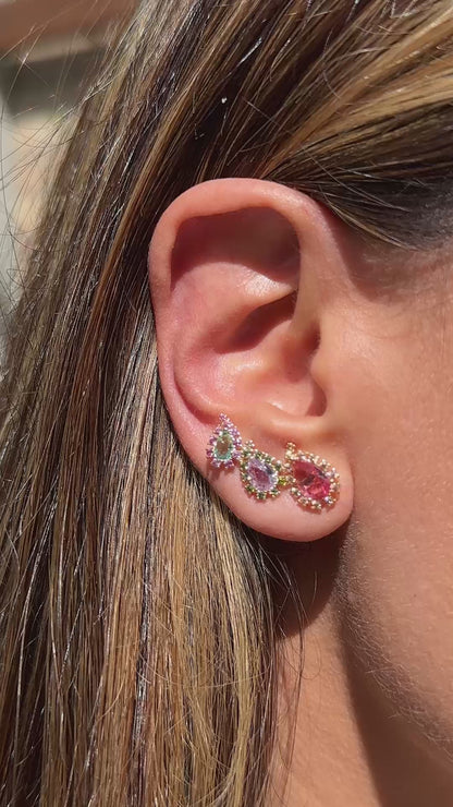 Colourful Drop Crystals and Zircon Ear Cuffs