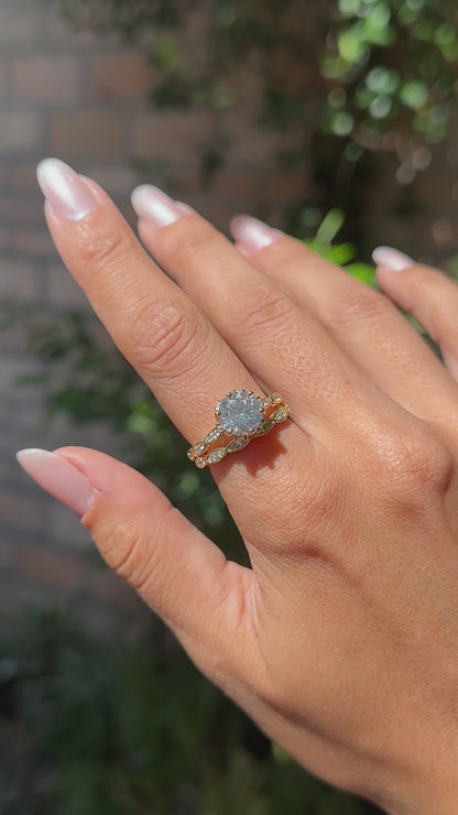 Double Crown Ring with White Zircon